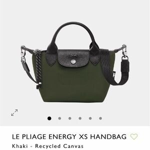 Longchamp Le Pliage Energy XS Handbag in Khaki and Black